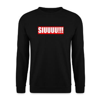 Rot Stilvoll SIUUUU!!! - Unisex Pullover - Schwarz - Vorne - Alina (178cm) & Michal (187cm)