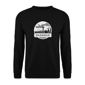Shanghai City - Unisex Pullover - Schwarz - Vorne - Alina (178cm) & Michal (187cm)