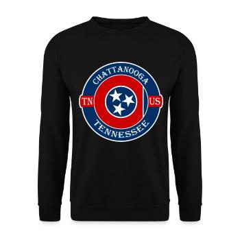 Chattanooga Tennessee Flagge USA Souvenir Abzeichen - Unisex Pullover - Schwarz - Vorne - Alina (178cm) & Michal (187cm)