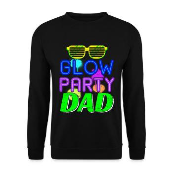 Glow Party Dad - Unisex Pullover - Schwarz - Vorne - Alina (178cm) & Michal (187cm)