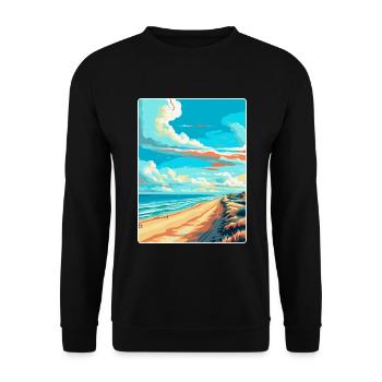Zandvoort Pays-Bas Affiche de voyage vintage WPA - Sweat-shirt Unisexe - noir - Devant - Alina (178cm) & Michal (187cm)