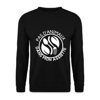 Tablier de cuisine végane - Sweat-shirt Unisexe - noir - Devant - Alina (178cm) & Michal (187cm)