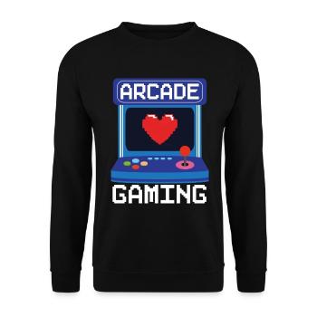 Arcade Spiele Videospiel Spiele Nerd Streamer - Unisex Pullover - Schwarz - Vorne - Alina (178cm) & Michal (187cm)