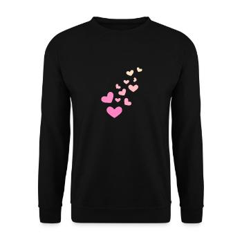 Herzchen Herz - Unisex Pullover - Schwarz - Vorne - Alina (178cm) & Michal (187cm)
