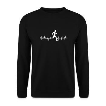 Runners Heartbeat Running Heartbeat - Unisex Pullover - Schwarz - Vorne - Alina (178cm) & Michal (187cm)