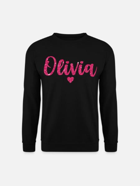 Olivia Herz Pink - Unisex Pullover - Schwarz