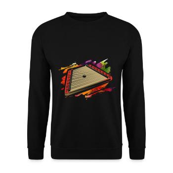 Klingendes Hackbrett Volksmusik - Unisex Pullover - Schwarz - Vorne - Alina (178cm) & Michal (187cm)