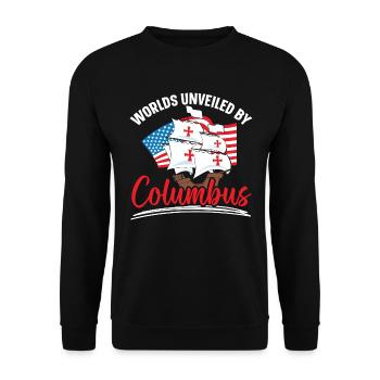 Von Kolumbus entdeckte Welten Indigene - Unisex Pullover - Schwarz - Vorne - Alina (178cm) & Michal (187cm)