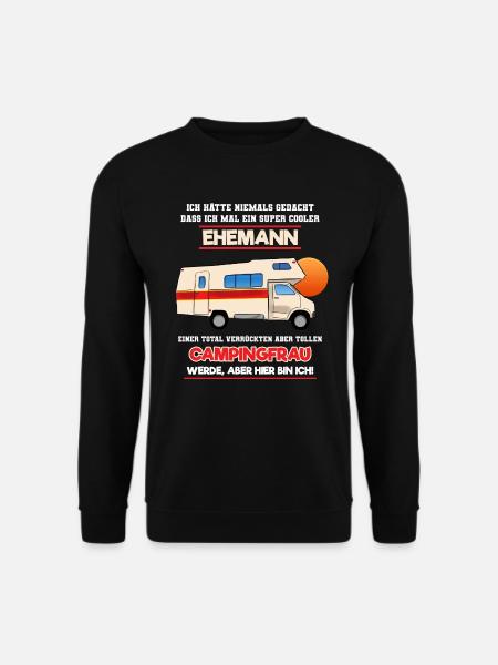 Ehemann Von Campingfrau Lustiger Camper Spruch - Unisex Pullover - Schwarz