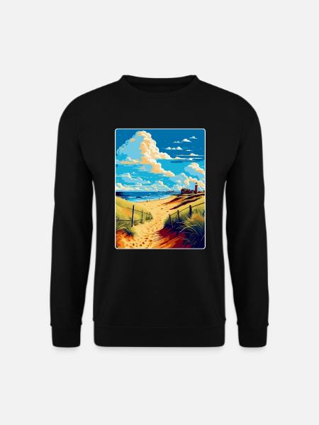 Suffolk Küste Vintage Reise Poster Souvenir WPA - Unisex Pullover - Schwarz