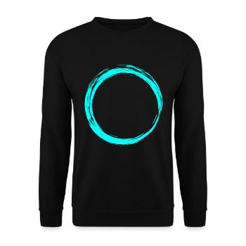 Kreis Symbol Design Wasserblau - Unisex Pullover - Schwarz - Vorne - Alina (178cm) & Michal (187cm)