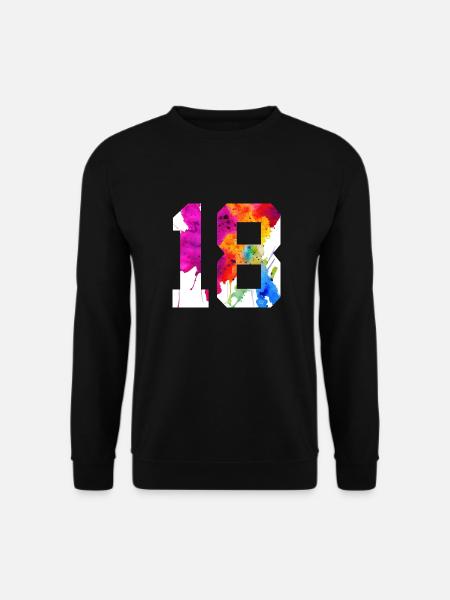NUMBER 18 YEARS OLD 18TH BIRTHDAY - Unisex Sweatshirt - black