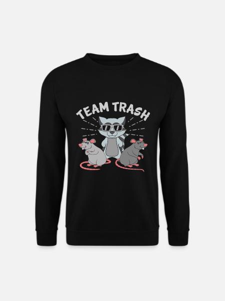 Team Trash Racoon Lover - Unisex Pullover - Schwarz