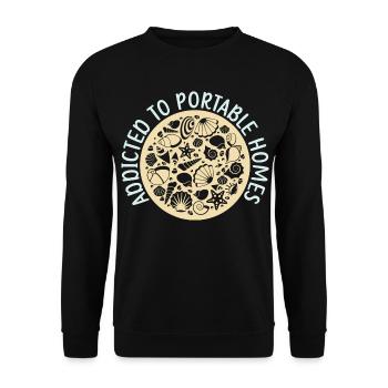 Süchtig nach tragbaren Häusern Shelling Beachcombi - Unisex Pullover - Schwarz - Vorne - Alina (178cm) & Michal (187cm)