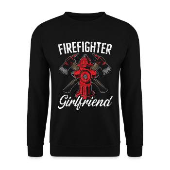 Feuerwehrmann Freundin Brandbekämpfung Feuerwehrma - Unisex Pullover - Schwarz - Vorne - Alina (178cm) & Michal (187cm)