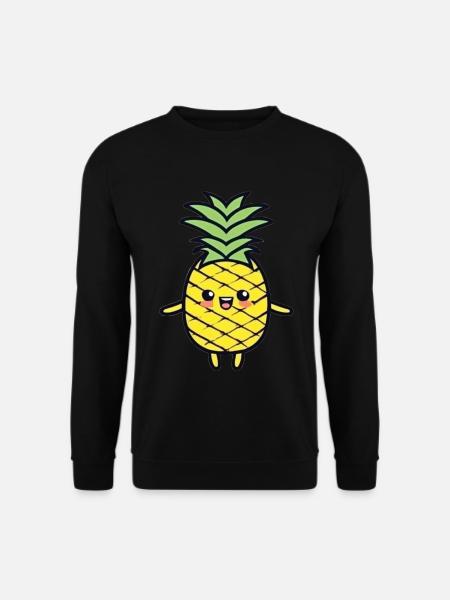 Cheerful Pineapple Cartoon Charm - Unisex Sweatshirt - black