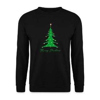 Frohe Weihnachten Fröhliche Weihnachten - Unisex Pullover - Schwarz - Vorne - Alina (178cm) & Michal (187cm)