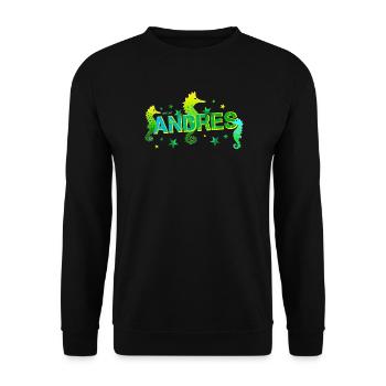Andres - Unisex Pullover - Schwarz - Vorne - Alina (178cm) & Michal (187cm)