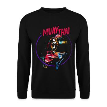 Unerschrockene Muay Thai Kämpferin - Unisex Pullover - Schwarz - Vorne - Alina (178cm) & Michal (187cm)