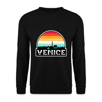 Venedig Italien Flagge Skyline Reisesouvenir - Unisex Pullover - Schwarz - Vorne - Alina (178cm) & Michal (187cm)