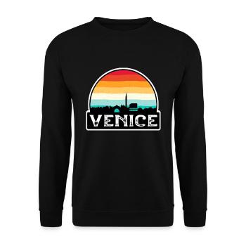 Venedig Italien Flagge Skyline Reisesouvenir - Unisex Pullover - Schwarz - Vorne - Alina (178cm) & Michal (187cm)