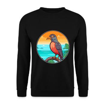 Kuckuck Aquarell Cartoon Kawaii Clipart Tier - Unisex Pullover - Schwarz - Vorne - Alina (178cm) & Michal (187cm)