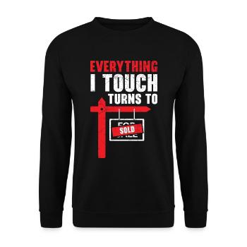 Alles, was ich berühre, wird verkauft Immobilienma - Unisex Pullover - Schwarz - Vorne - Alina (178cm) & Michal (187cm)