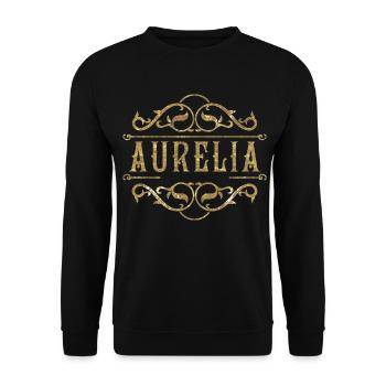 Aurelia gold - Unisex Pullover - Schwarz - Vorne - Alina (178cm) & Michal (187cm)