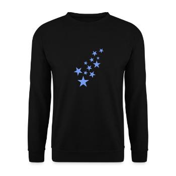 Stern Sternchen Muster Blau - Unisex Pullover - Schwarz - Vorne - Alina (178cm) & Michal (187cm)