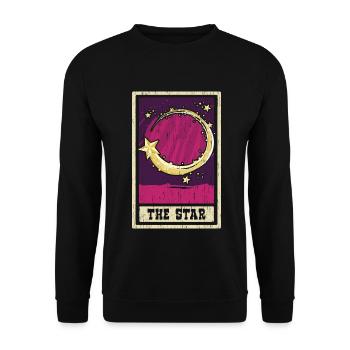 Der Stern Tarotkarte Schamane Wahrsagerei - Unisex Pullover - Schwarz - Vorne - Alina (178cm) & Michal (187cm)
