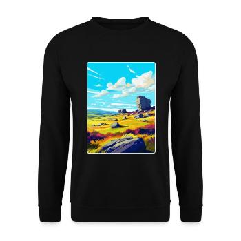 Bodmin Moor England Uk Reise Poster Souvenir WPA - Unisex Pullover - Schwarz - Vorne - Alina (178cm) & Michal (187cm)