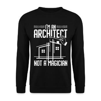 Ich bin ein Architekt, kein Zauberer Architektur - Unisex Pullover - Schwarz - Vorne - Alina (178cm) & Michal (187cm)
