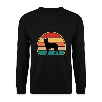 Cao Fila De Seo Miguel Hund Silhouette Retro Sonnenuntergang - Unisex Pullover - Schwarz - Vorne - Alina (178cm) & Michal (187cm)