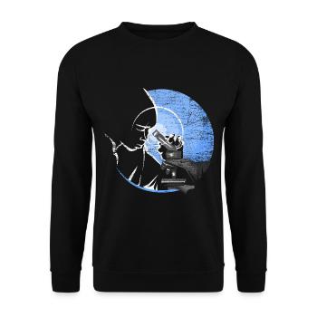 Neugieriger Virologe Laborarbeit - Unisex Pullover - Schwarz - Vorne - Alina (178cm) & Michal (187cm)