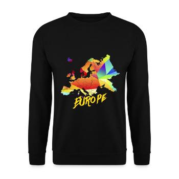 Reiselustiger Kontinent Europa - Unisex Pullover - Schwarz - Vorne - Alina (178cm) & Michal (187cm)