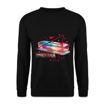 Sorgsamer Bestatter Beerdigung - Unisex Pullover - Schwarz - Vorne - Alina (178cm) & Michal (187cm)