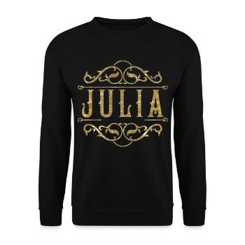 Julia gold - Unisex Pullover - Schwarz - Vorne - Alina (178cm) & Michal (187cm)