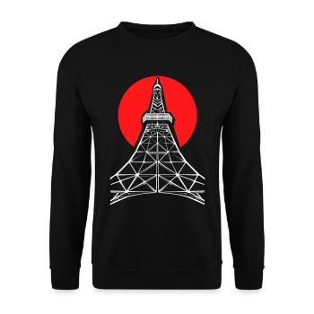 Faszinierendes Tokio Tempelreise - Unisex Pullover - Schwarz - Vorne - Alina (178cm) & Michal (187cm)