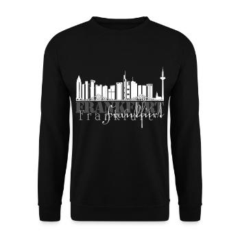 FFM - Frankfurt Skyline - Unisex Pullover - Schwarz - Vorne - Alina (178cm) & Michal (187cm)