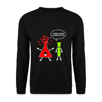 Chemische Reaktion Lustig Chemiker Chemiestudent - Unisex Pullover - Schwarz - Vorne - Alina (178cm) & Michal (187cm)