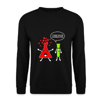 Chemische Reaktion Lustig Chemiker Chemiestudent - Unisex Pullover - Schwarz - Vorne - Alina (178cm) & Michal (187cm)