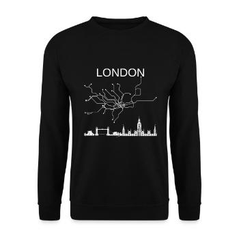 LONDON City - Unisex Pullover - Schwarz - Vorne - Alina (178cm) & Michal (187cm)