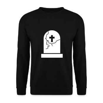 Grabstein Friedhof Grab - Unisex Pullover - Schwarz - Vorne - Alina (178cm) & Michal (187cm)