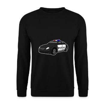 Polizeiauto - Unisex Pullover - Schwarz - Vorne - Alina (178cm) & Michal (187cm)