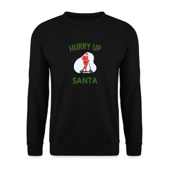 Hurry up Santa Christmas xmas - Unisex Pullover - Schwarz - Vorne - Alina (178cm) & Michal (187cm)