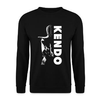 Furchtloses Kendo Schwerttraining - Unisex Pullover - Schwarz - Vorne - Alina (178cm) & Michal (187cm)