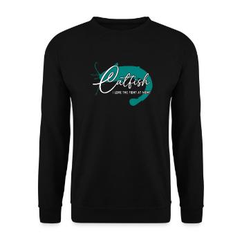 Wels Waller angeln Sportfischen Flussmonster - Unisex Pullover - Schwarz - Vorne - Alina (178cm) & Michal (187cm)