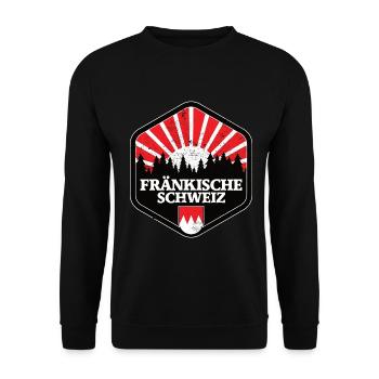 Fränkische Schweiz Geschenkidee Franke Oberfranken - Unisex Pullover - Schwarz - Vorne - Alina (178cm) & Michal (187cm)