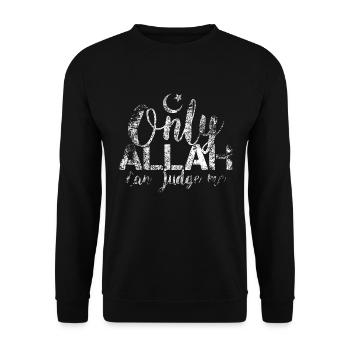 Allah Halbmond Gott Islam Muslime Moslem Koran - Unisex Pullover - Schwarz - Vorne - Alina (178cm) & Michal (187cm)