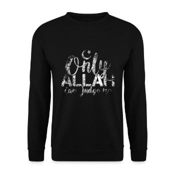 Allah Halbmond Gott Islam Muslime Moslem Koran - Unisex Pullover - Schwarz - Vorne - Alina (178cm) & Michal (187cm)
